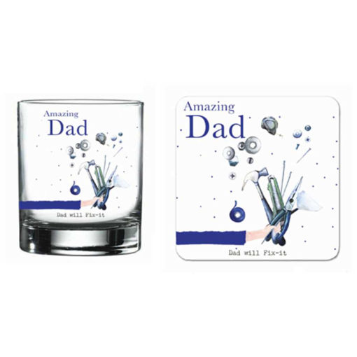 Picture of AMAZING DAD GLASS AND COASTER SET